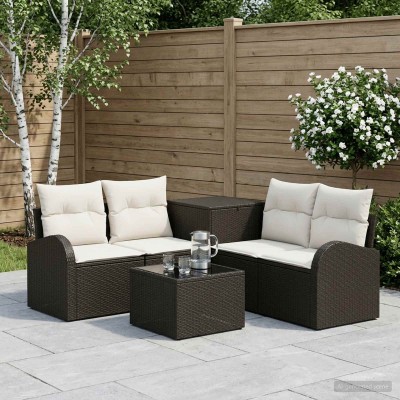 Sofa set 6 pcs. Black and...