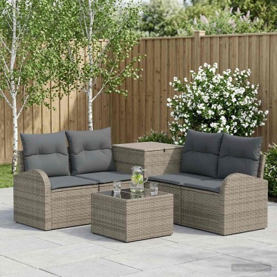 Sofa set 6 pcs. Gray and...