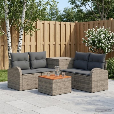 Sofa set 6 pcs. Gray and...