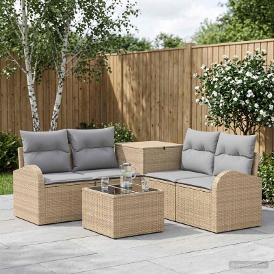 Sofa set 6 pcs. Beige and...
