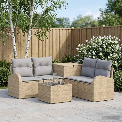 Sofa set 6 pcs. Beige and...