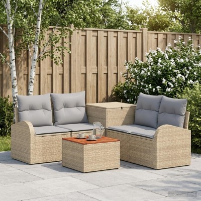 Sofa set 6 pcs. Beige and...