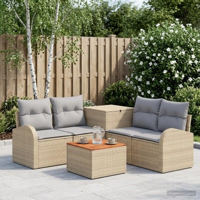 Sofa set 6 pcs. Beige and...