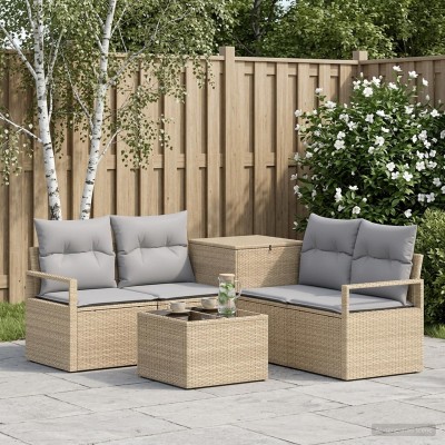 Sofa set 6 pcs. Beige and...