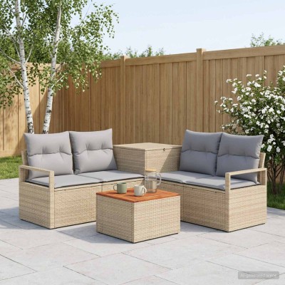 Sofa set 6 pcs. Beige and...