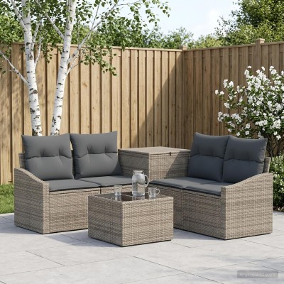 Sofa set 6 pcs. Gray and...