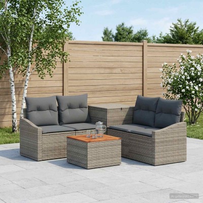 Sofa set 6 pcs. Gray and...