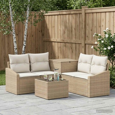 Sofa set 6 pcs. Beige and...