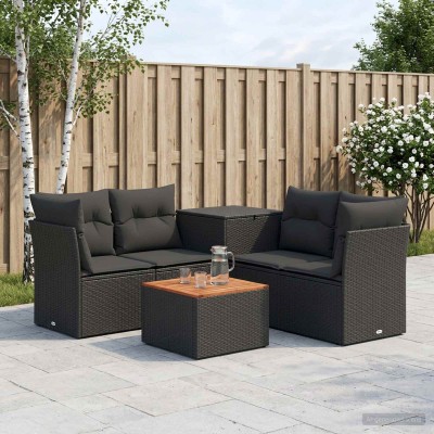 Sofa set 6 pcs. Black Poly...