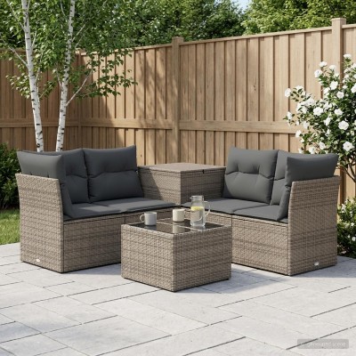 Sofa set 6 pcs. Gray and...