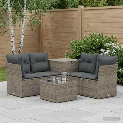 Sofa set 6 pcs. Gray and...