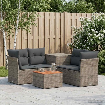 Sofa set 6 pcs. Gray and...