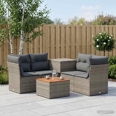 Sofa set 6 pcs. Gray and...