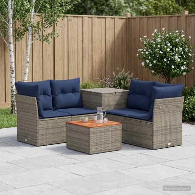 Sofa set 6 pcs. Gray and...