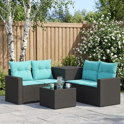 Sofa set 6 pcs. Black and...
