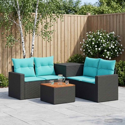 Sofa set 6 pcs. Black and...