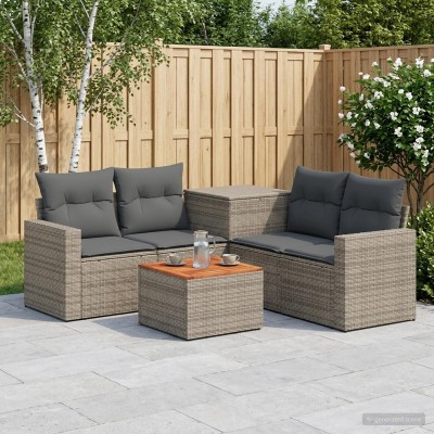 Sofa set 6 pcs. Gray and...