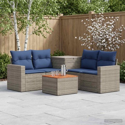 Sofa set 6 pcs. Gray and...