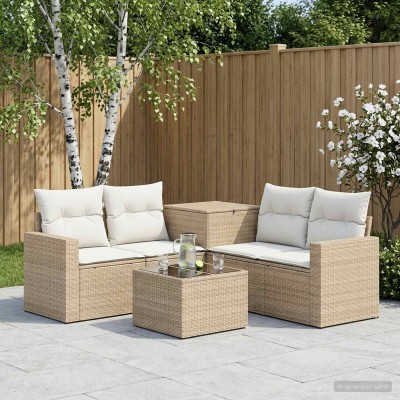 Sofa set 6 pcs. Beige and...