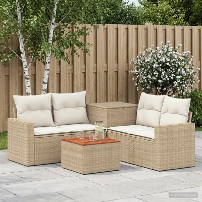 Sofa set 6 pcs. Beige and...