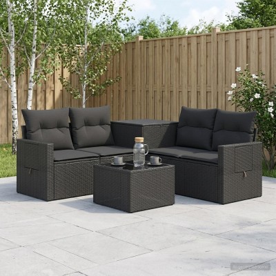 Sofa set 6 pcs. Black Poly...