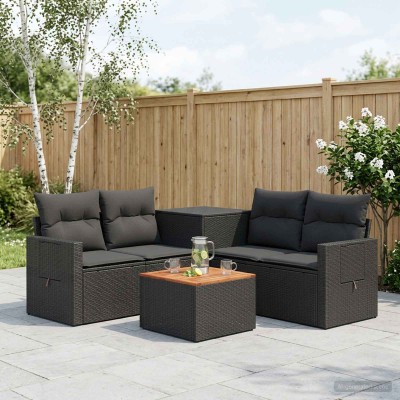 Sofa set 6 pcs. Black Poly...