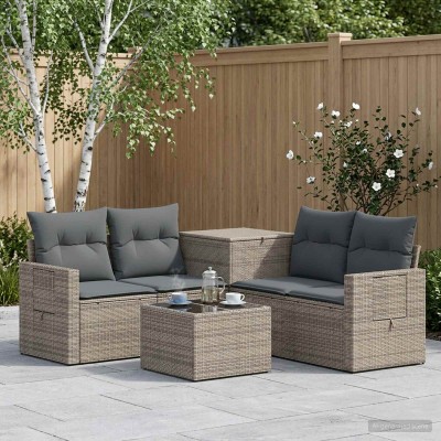 Sofa set 6 pcs. Gray and...