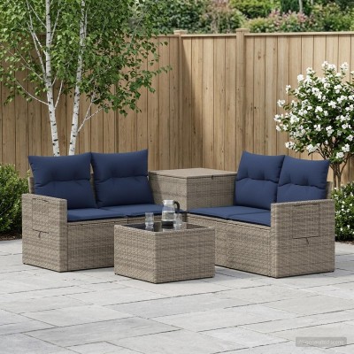 Sofa set 6 pcs. Gray and...
