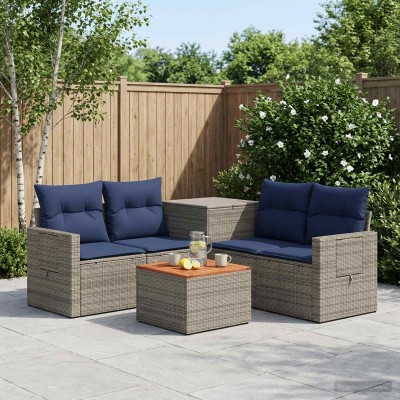 Sofa set 6 pcs. Gray and...