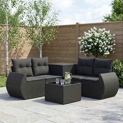 Sofa set 6 pcs. Black Poly...