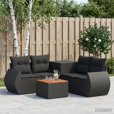 Sofa set 6 pcs. Black Poly...