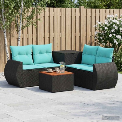 Sofa set 6 pcs. Black and...