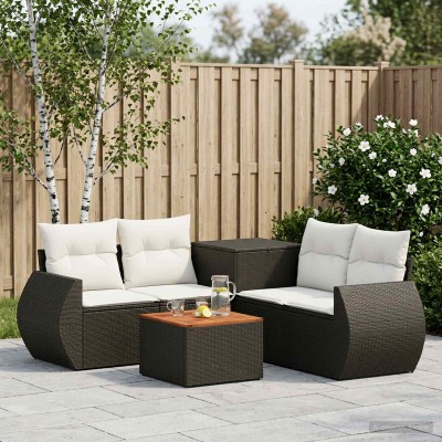 Sofa set 6 pcs. Black and...
