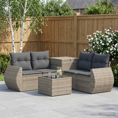 Sofa set 6 pcs. Gray and...