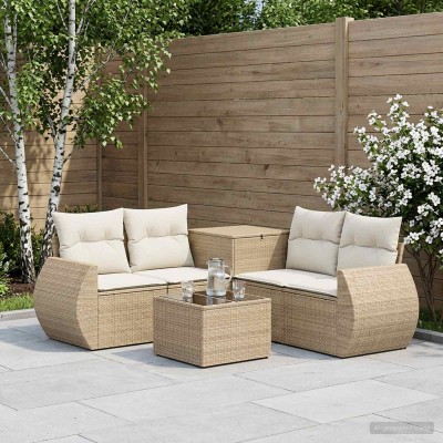 Sofa set 6 pcs. Beige and...
