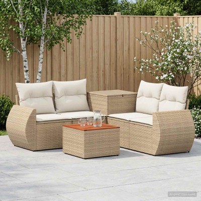 Sofa set 6 pcs. Beige and...
