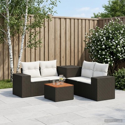 Sofa set 6 pcs. Black and...