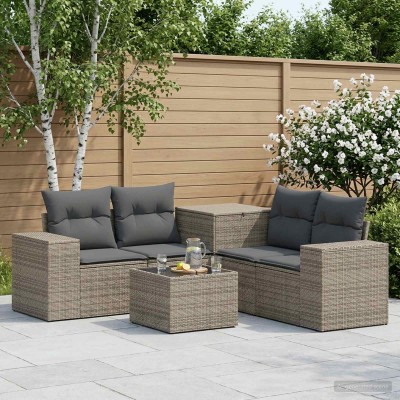 Sofa set 6 pcs. Gray and...