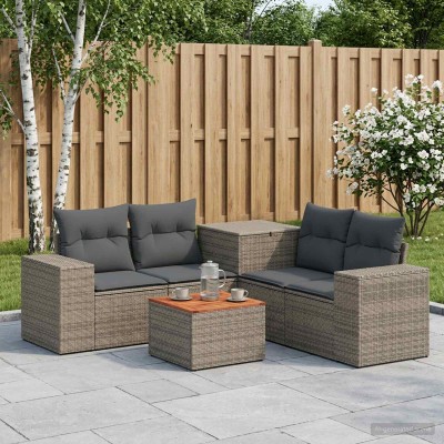 Sofa set 6 pcs. Gray and...