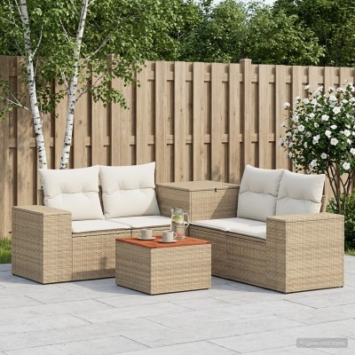 Sofa set 6 pcs. Beige and...
