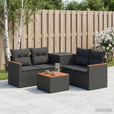 Sofa set 6 pcs. Black Poly...