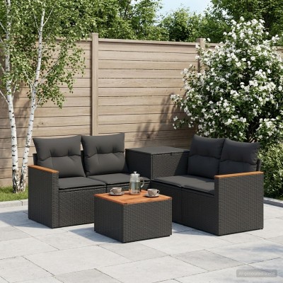 Sofa set 6 pcs. Black Poly...