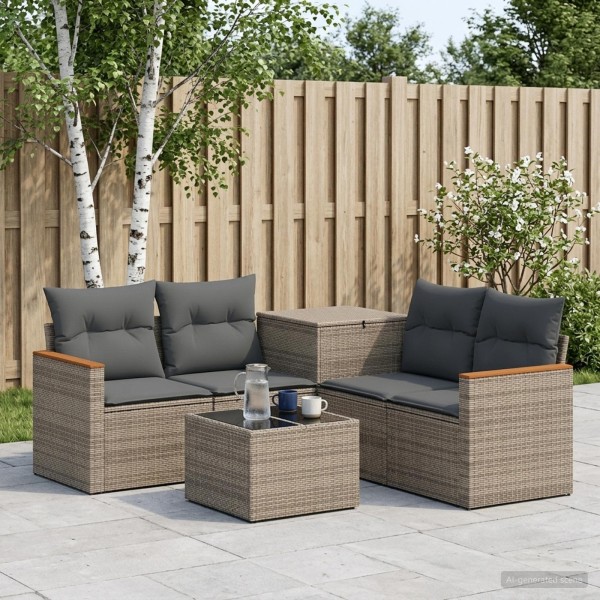 Sofa set 6 pcs. Gray and dark gray
