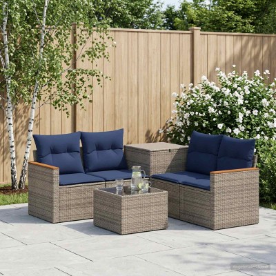 Sofa set 6 pcs. Gray and...