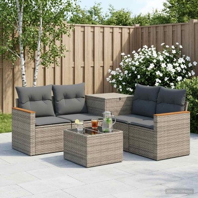 Sofa set 6 pcs. Gray and...
