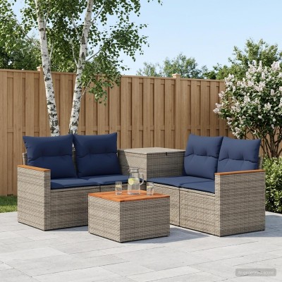 Sofa set 6 pcs. Gray and...