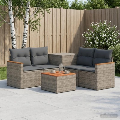 Sofa set 6 pcs. Gray and...
