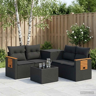 Sofa set 6 pcs. Black Poly...