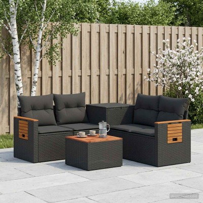 Sofa set 6 pcs. Black Poly...