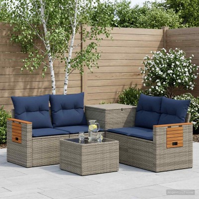 Sofa set 6 pcs. Gray and...